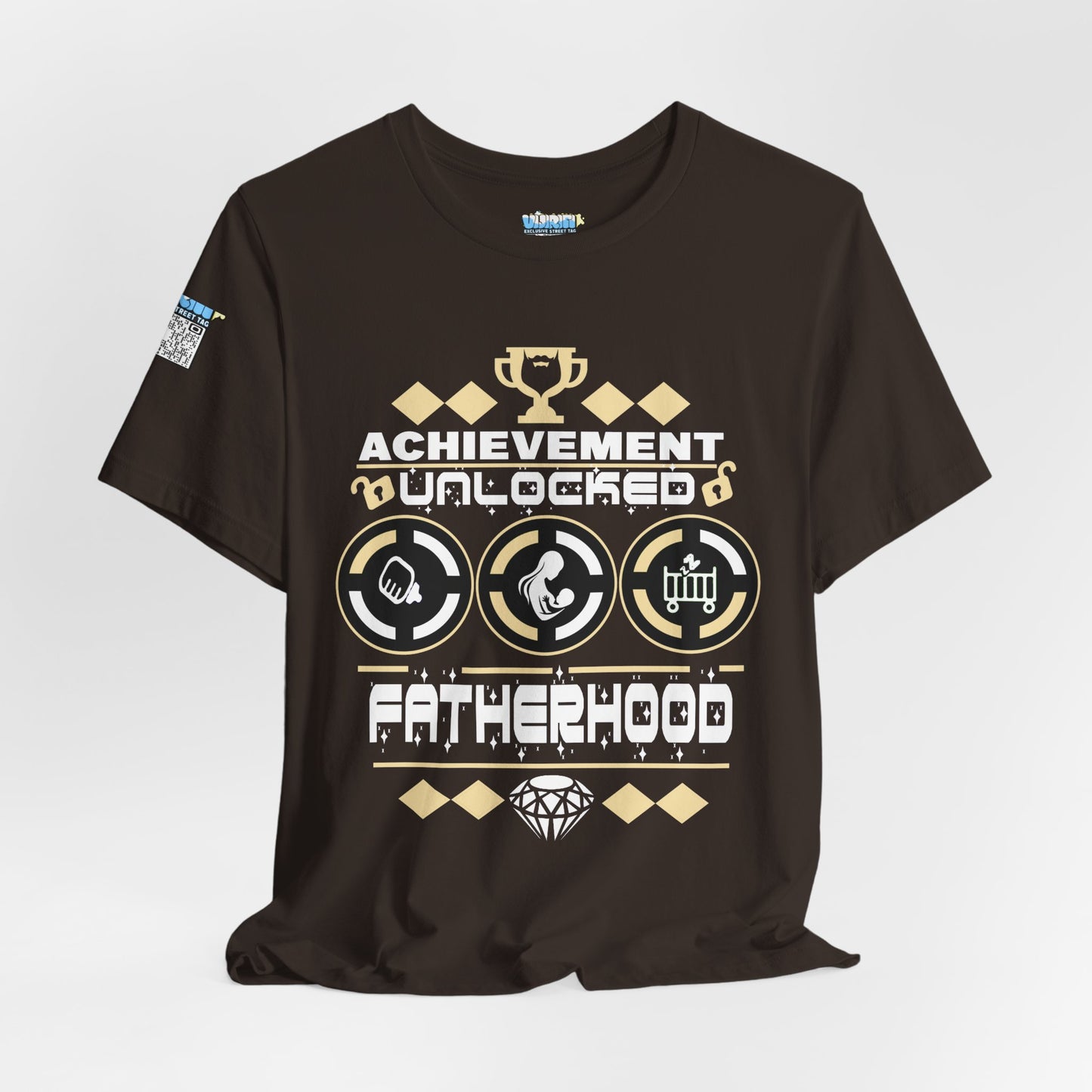 Achievement Unlocked Fatherhood T-Shirt - Unisex Short Sleeve Tee for New Dads