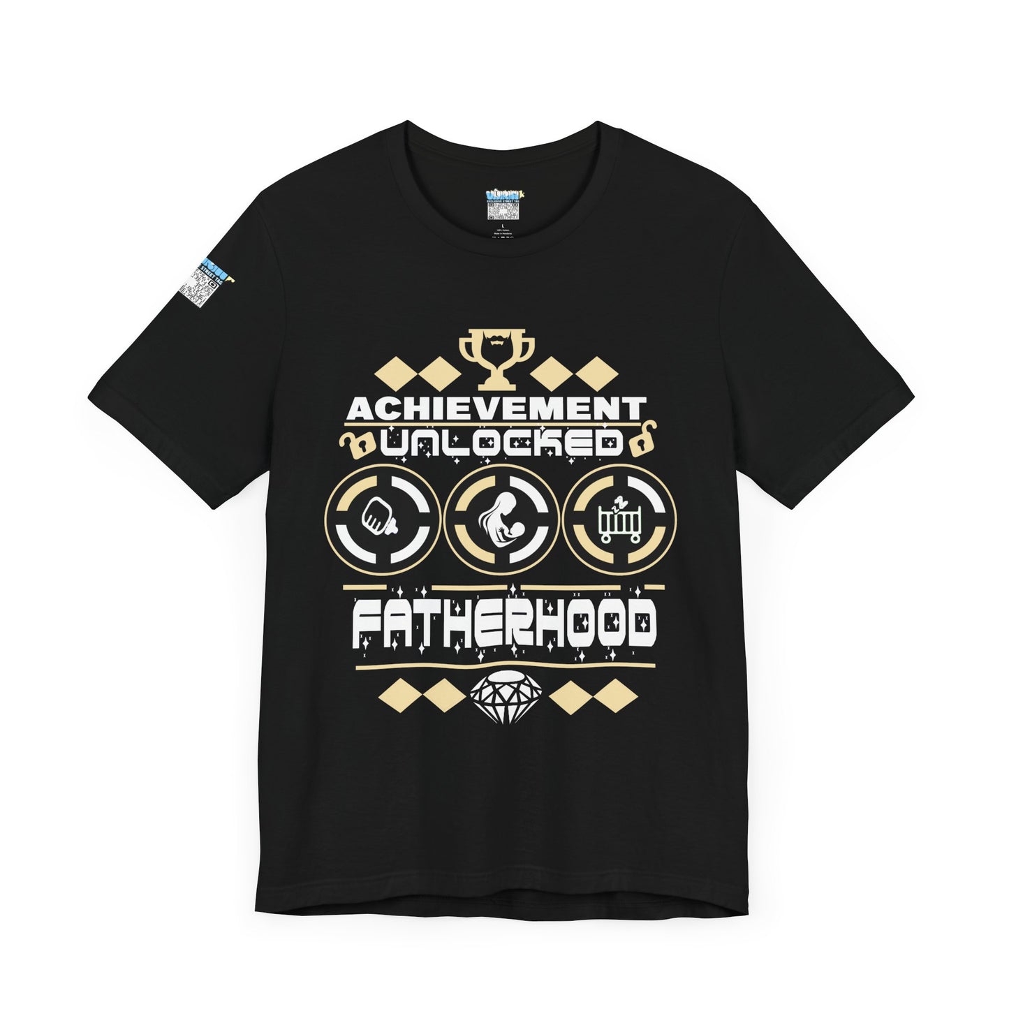Achievement Unlocked Fatherhood T-Shirt - Unisex Short Sleeve Tee for New Dads