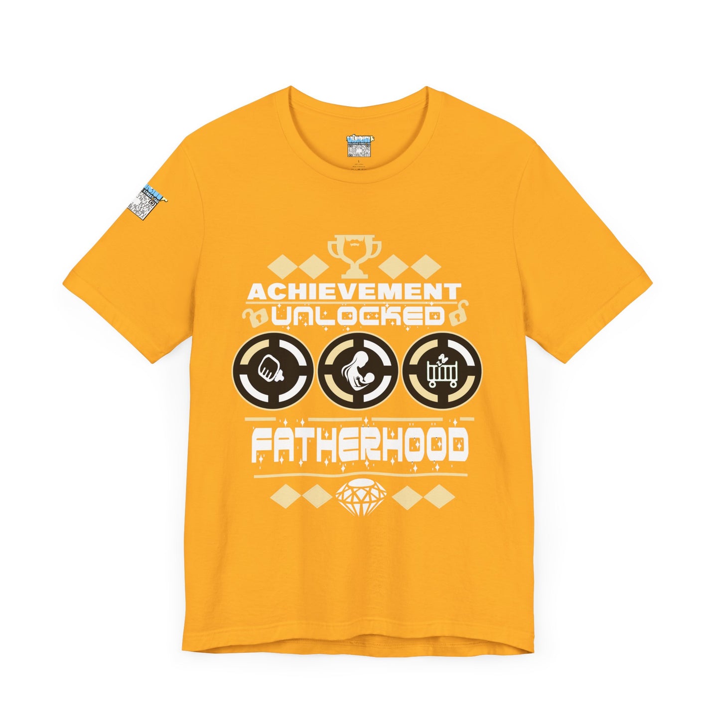 Achievement Unlocked Fatherhood T-Shirt - Unisex Short Sleeve Tee for New Dads