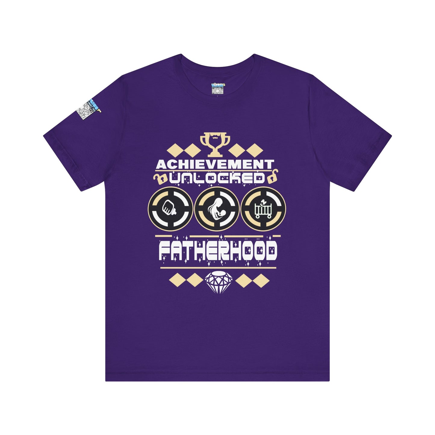 Achievement Unlocked Fatherhood T-Shirt - Unisex Short Sleeve Tee for New Dads