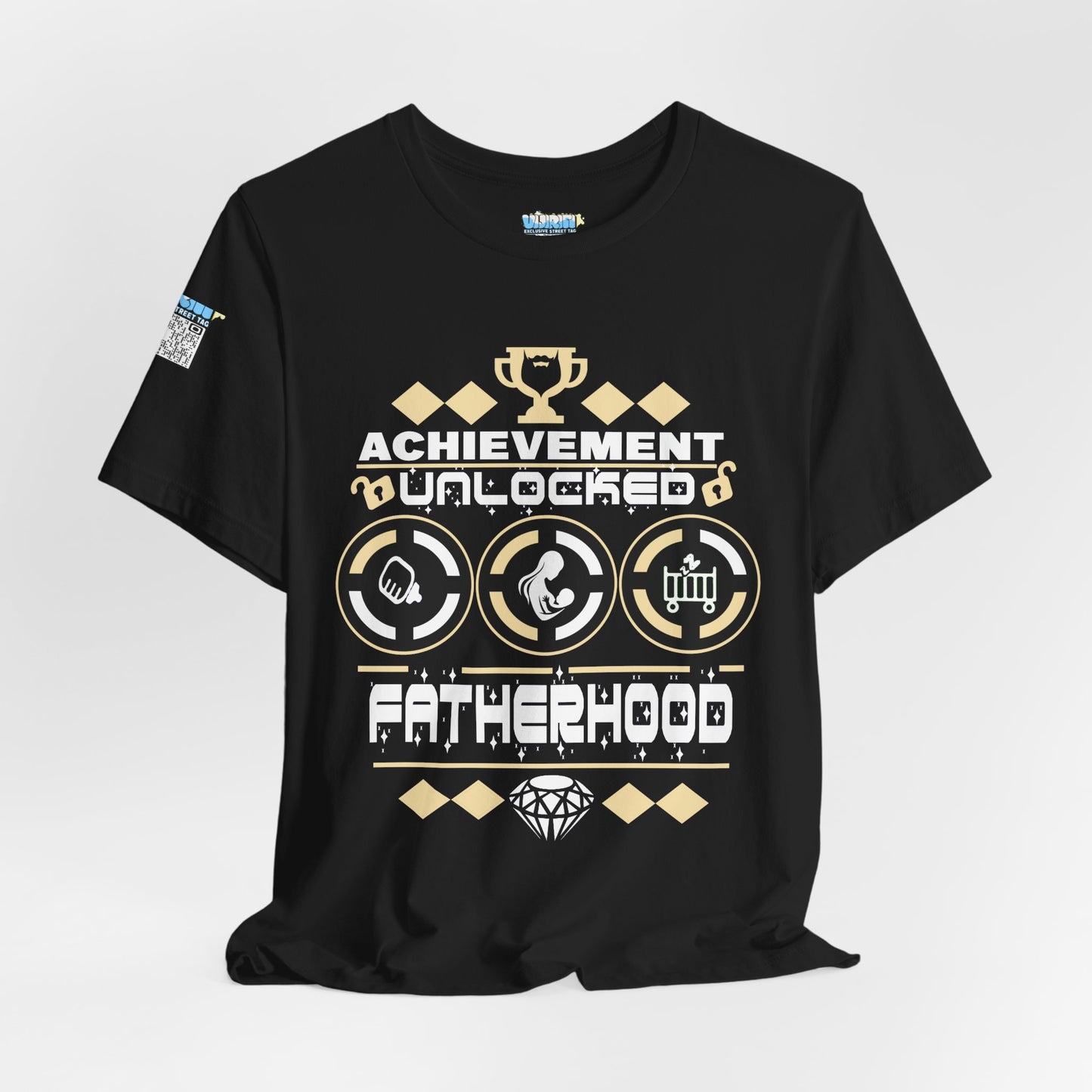 Achievement Unlocked Fatherhood T-Shirt - Unisex Short Sleeve Tee for New Dads