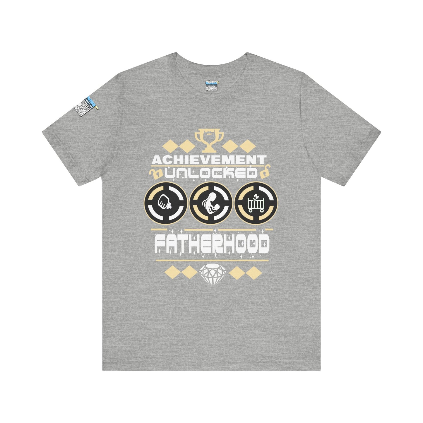 Achievement Unlocked Fatherhood T-Shirt - Unisex Short Sleeve Tee for New Dads